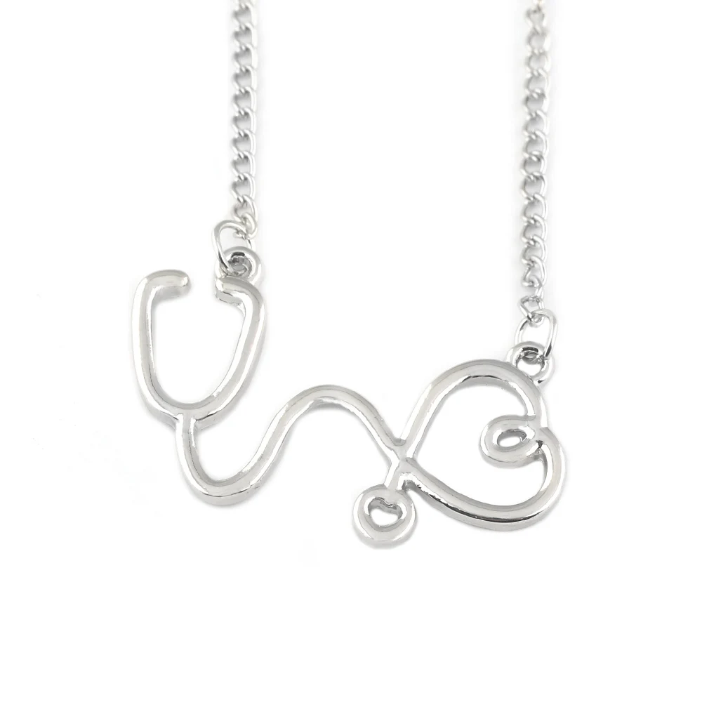 Doctor Stethoscope Necklace Creative Fun Gothic Hollow Heart Pendant Charm Woman Man Cosplay Jewelry Gift | Украшения и