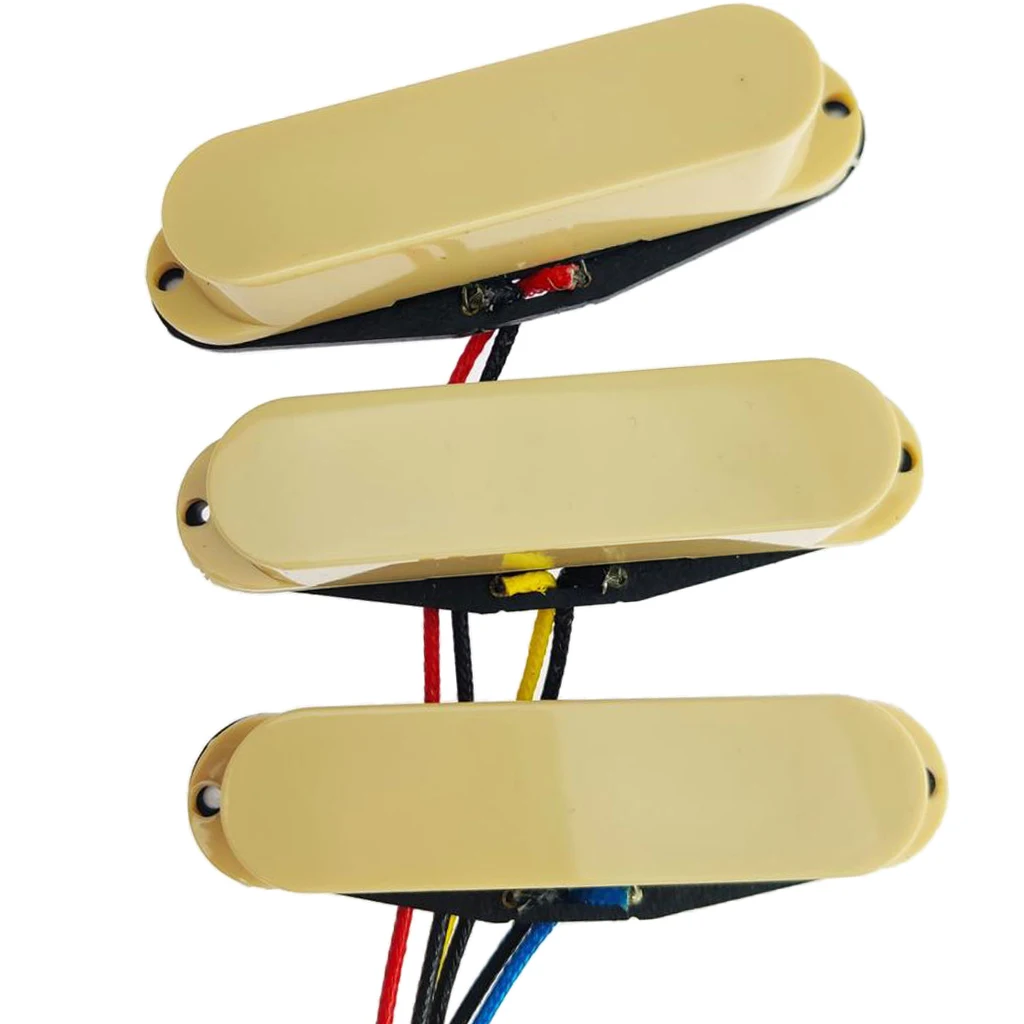 Premium Electric Guitar Pickups Humbucker Single Coil Pickup Set, 6 Strings, Beige