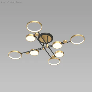 

Modern minimalist living room bedroom black gold LED Pendant lights kitchen dining room interior lighting decoration chandelier
