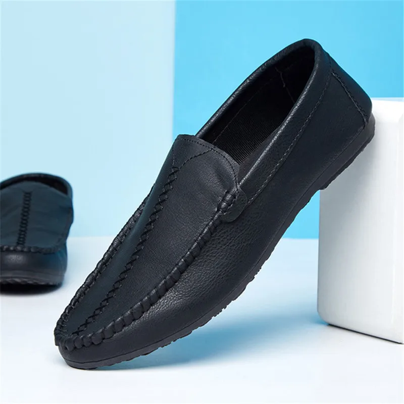 2019 Man Casual Shoes Genuine Leather Men Moccasin Shoes Fashion Leather Shoes Men Italian Men's Loafers Comfort Driving Shoes