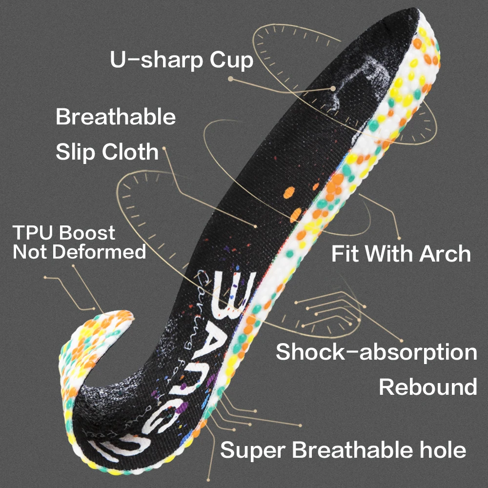 3ANGNI Memory Foam Orthotics Arch Support Shoes Insoles Man Women Flat Feet Sports insoles for Running Breathable Orthopedic Pad