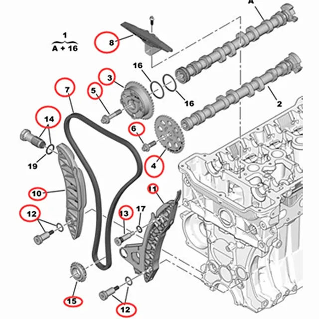 プジョー・シトロエン タイミングチェーンキット1.6L INA製 プジョー タイミングチェーンキット 1.6L用| 207 | 208I | 308I | 508I |