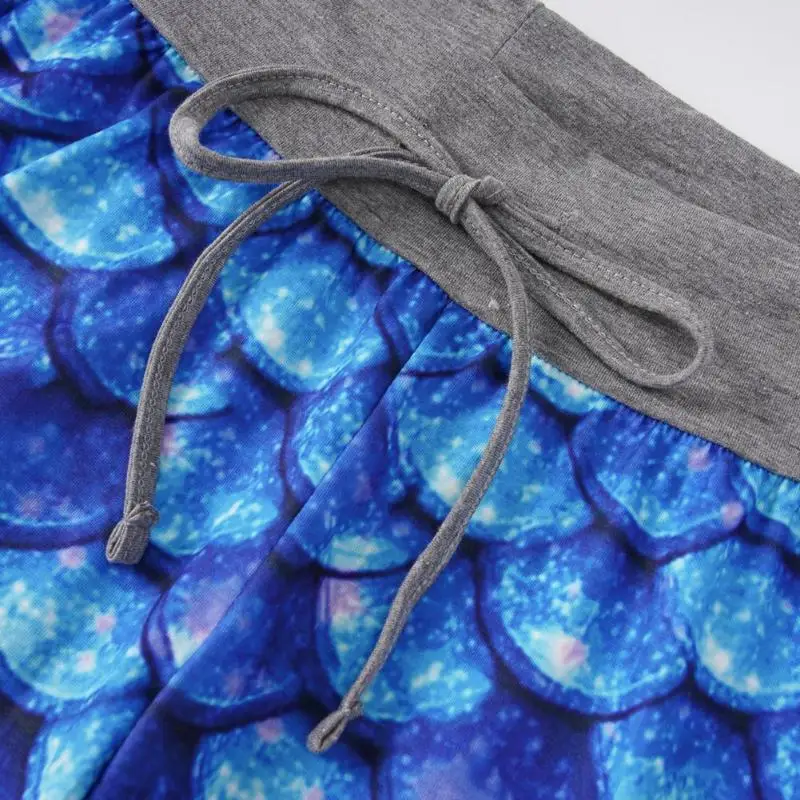 Женские хлопковые Пижамные штаны для сна в форме рыбьей чешуи, женские весенне-осенние повседневные пижамные штаны для отдыха