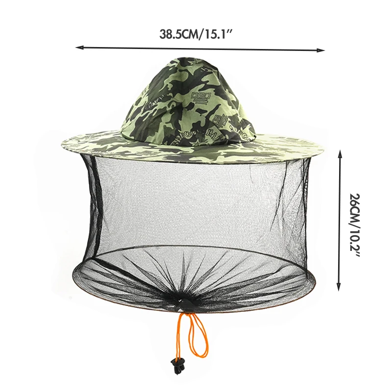 Camo Beekeeping Hat Head Face Protection Veil Mask Hat Bee Bug Insect Anti-mosquito Safety Prevention Head Net
