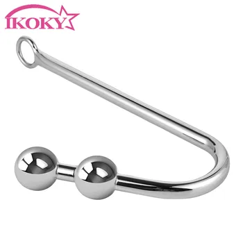 Anal Hook With Ball Stainless Steel Butt Plug Handle Metal Anus Dilator Adult Products Sex Toys for Men Women 1