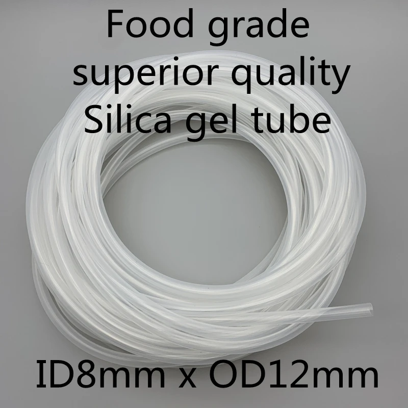 8x12 Silicone Tubing ID 8mm OD 12mm Food Grade Flexible Drink Pipe Temperature Resistance Nontoxic Transparent | Обустройство дома