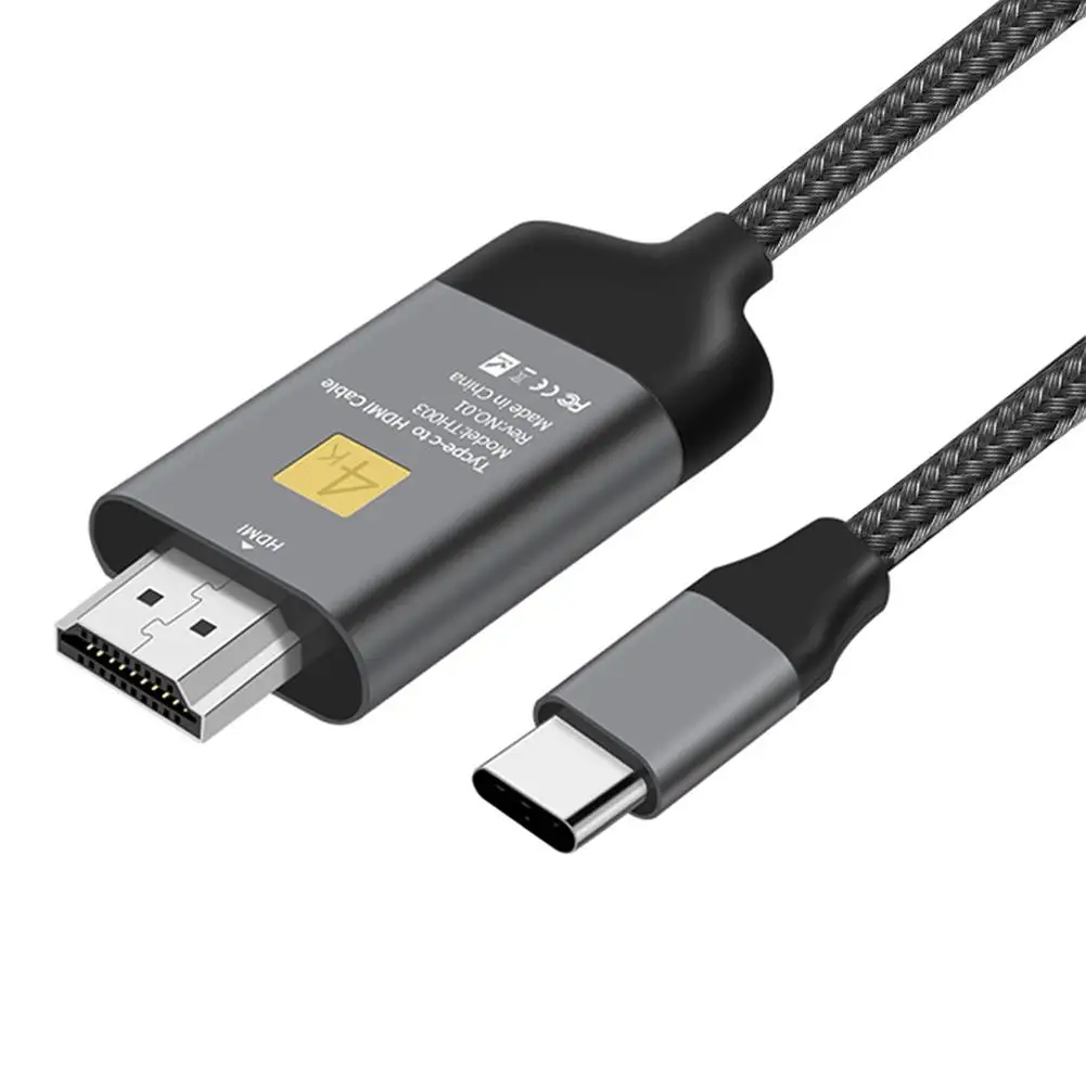 Высококачественный USB C к HDMI кабель с алюминиевой оплеткой 4K type C к HDMI Кабель-адаптер