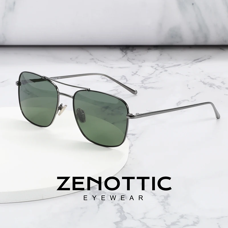 ZENOTTIC дизайнерские солнцезащитные очки из титанового сплава винтажные