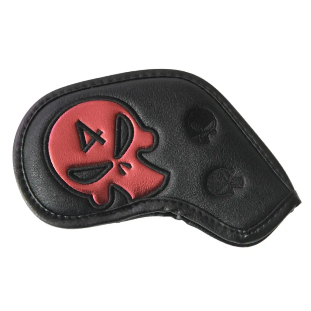 9Pcs Waterproof PU Skull Sports Golf Iron Head Cover Putter Protector Headcover- 2 Colors