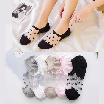 

10pieces = 5pairs Ankle Socks for Women Invisible Socks Girls Summer Non-slip Shallow Mouth Boat Socks Slipper Socks Sokken