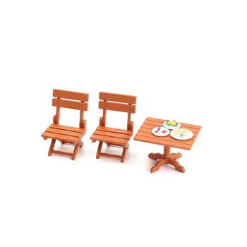 

Cute Mini Plastic Picnic Set DIY Dollhouse Miniature Decoration Table Oven Toys R7RB
