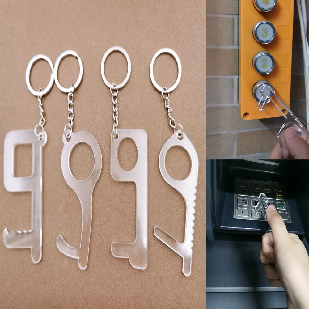 Защитный Открыватель двери без касания портативная кнопка против заброса ручка