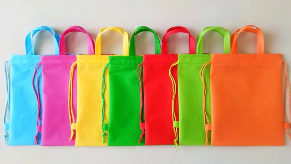 20 шт Высокое качество Продвижение Новое поступление Эко-веревка Нетканая сумка для покупок на шнурке сумки для покупок