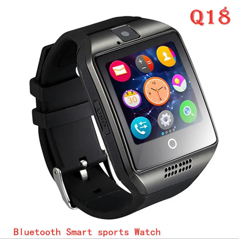 

Q18 Bluetooth Smart Watch With Touch Screen Support multilingual TF Sim Card Camera For Android Phone,Sports Smartwatch