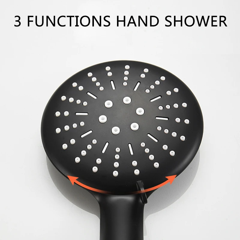 Матовый черный набор для ванной комнаты настенный термостатический смеситель для душа с дождевой насадкой 4 функции с полкой душ сантехнические краны