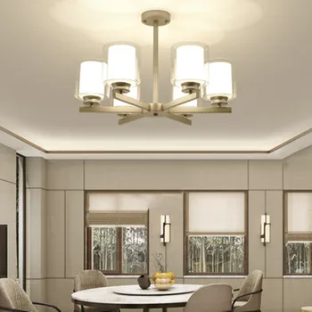 

New chandelier silver LED living room chandelier ceiling light simple restaurant bedroom chandelier home lighting lamps