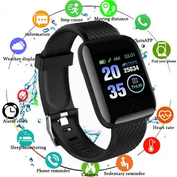 

116 PLUS Smart Bracelet Watch Color Screen Heart Rate Blood Pressure Monitoring Track Movement IP67 Waterproof Smart Watch