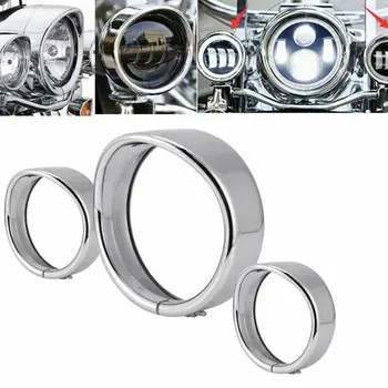 

Replacement Fog Light Trim Accessories Car Auto Chrome Metal Decorate For Harley