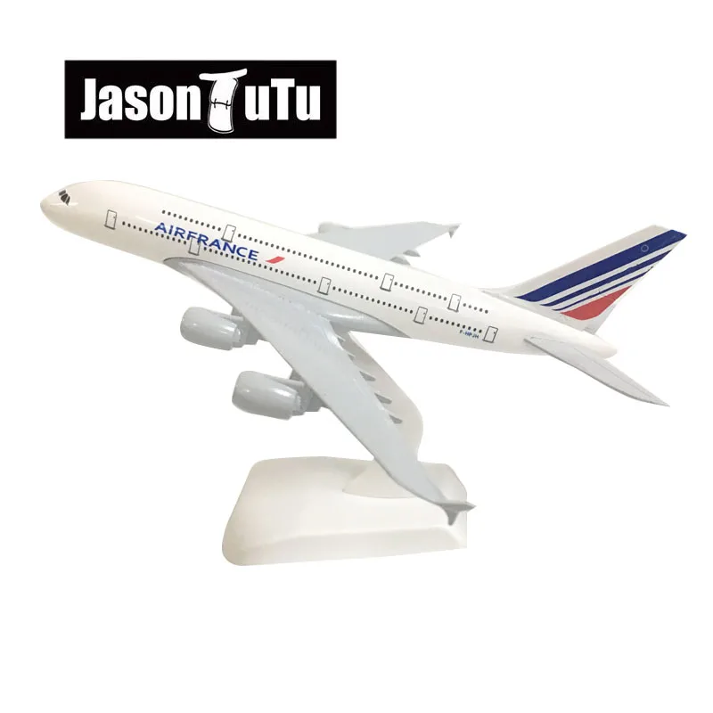 JASON TUTU 20cm Air France Airbus A380 Airplane Model Plane Model Aircraft Diecast Metal 1/300 Scale Planes Factory Wholesale jason tutu 20cm korean air airbus a380 airplane model plane model aircraft diecast metal 1 300 scale planes factory wholesale