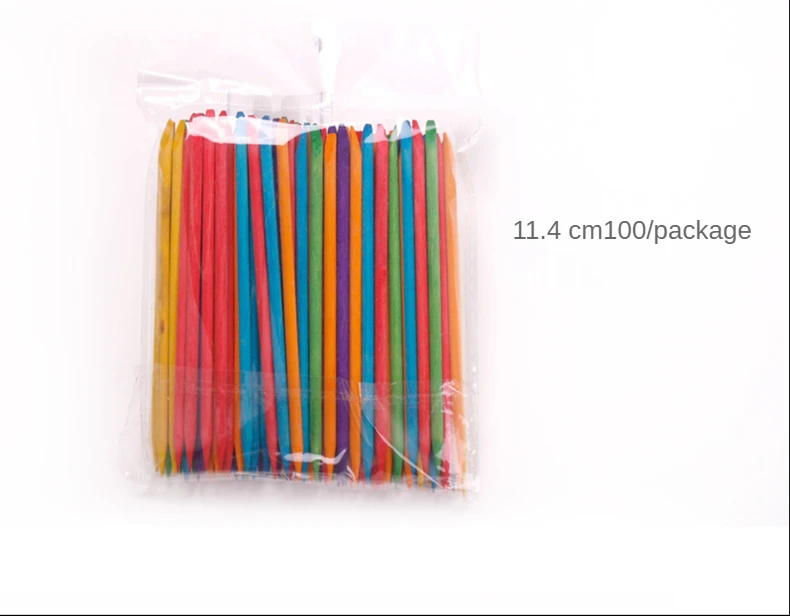 3 Sizes Orange Wood Sticks for Cuticle Pusher - 10/50/100 Pieces/Set