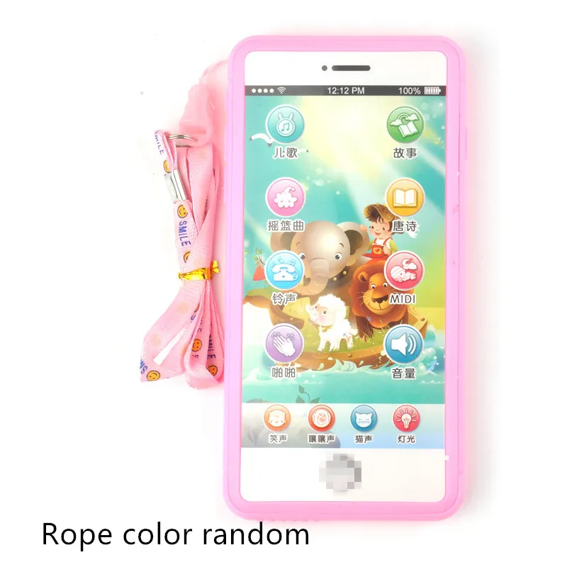 Новинка, развивающие игрушки, мобильный телефон, светодиодный, для ребенка, Обучающий телефон, обучающий мобильный телефон, игрушка, мультфильм, рождественские подарки - Цвет: pink elephant
