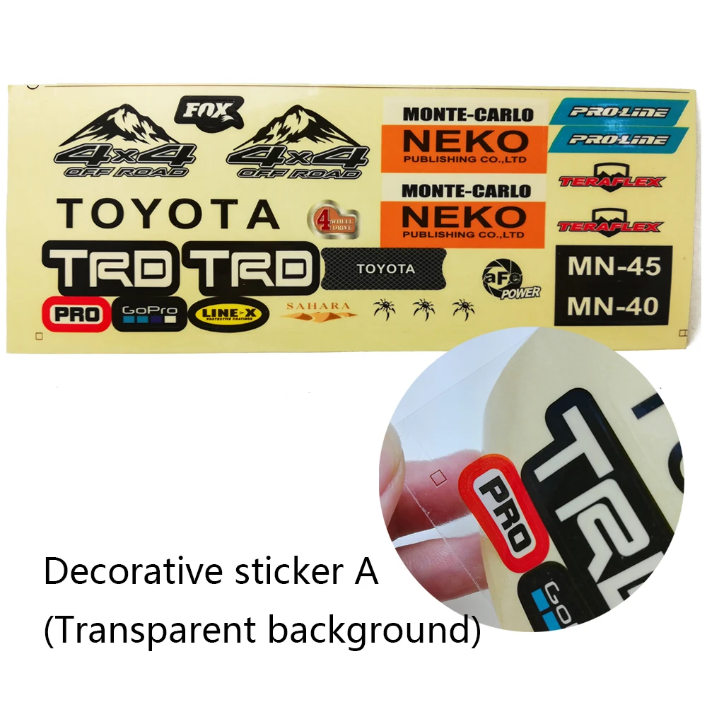TGRC DIY моделирование тела стикер MN D90 D91 WPL B1 B14 B24 C14 C24 B16 B36 RC автозапчасти - Цвет: Sticker A