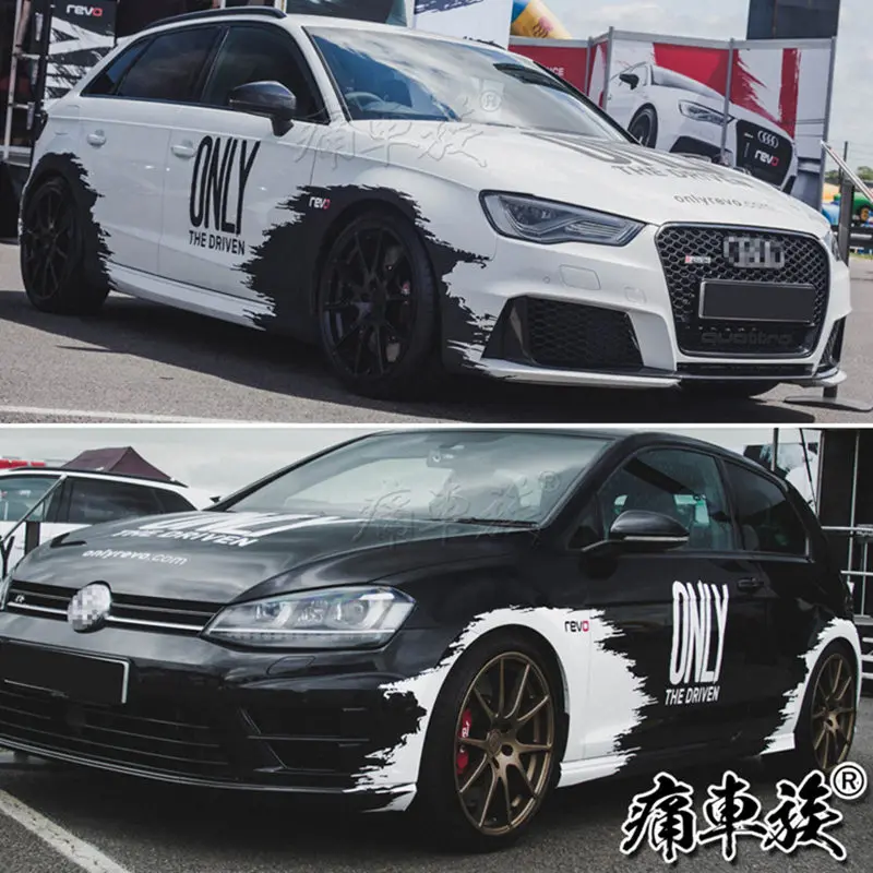 Автомобильные наклейки для Audi A3 S3 A4 S4 Golf 7,5, автомобильные наклейки с цветами, гоночные украшения, модификация