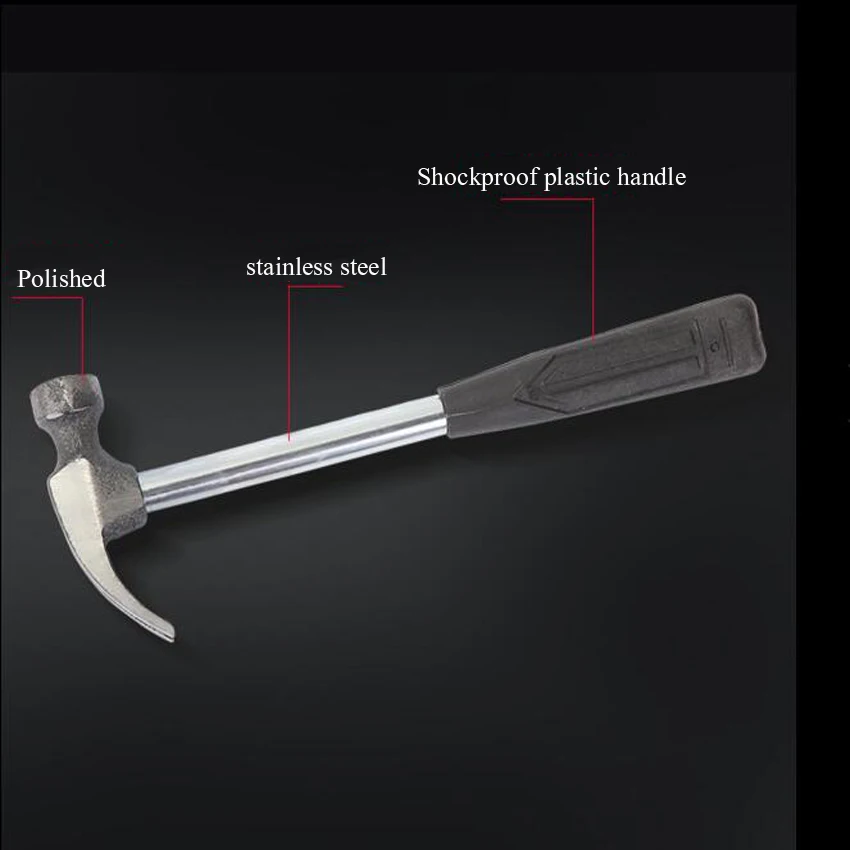 

High Quality Durable Construction Metalworking Household plastic handle claw Hammer Repair Hand Woodworking Tool