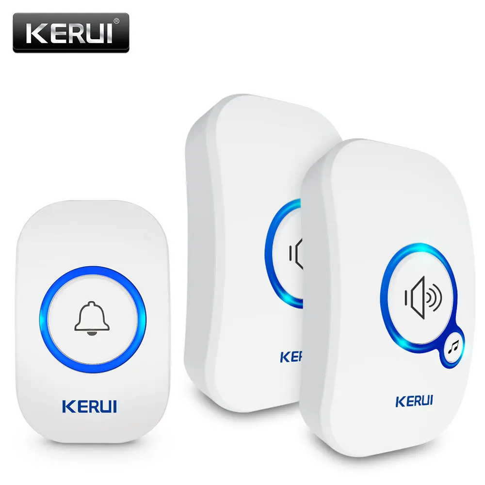 KERUI, высокое качество, Домашняя безопасность, беспроводная, приветствуется, Аварийная сигнализация, 433 МГц, вход, дверной звонок, сигнализация, дверной звонок, кнопка - Цвет: Doorbell kit2