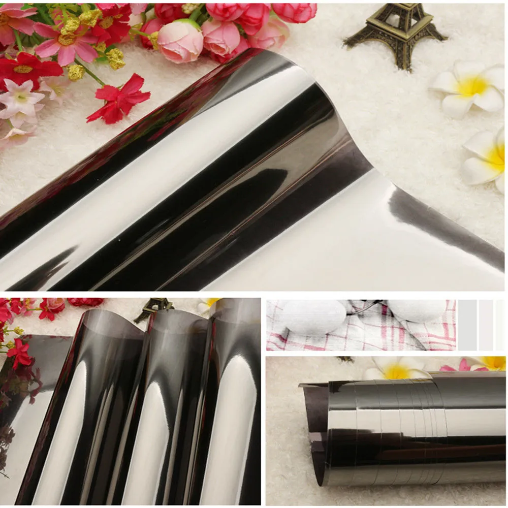 

0.7x20m Grey&Silver Window Film One Way Mirror Solar Tint Low Reflective Privacy Stickers Home Decoration Heat Control
