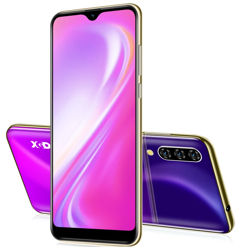 XGODY 3G Mobile Phone Note 7 2GB 16GB Smartphone 6.26'' Waterdrop HD Screen MTK6580 Quad Core Android 9.0 Face ID Unlock 2800mAh - Цвет: Purple