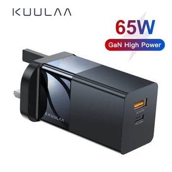 

KUULAA 65W GaN Charger Quick Charge 4.0 3.0 USB Type C QC PD USB Charger For IPhone Xiaomi Laptop Tablet Portable Fast Charger