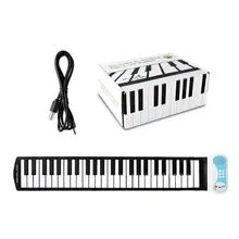 37 клавиш сворачиваемая портативная электронная клавиатура пианино Гибкая детская пианино клавиатура с динамиком для начинающих мальчиков и девочек синий