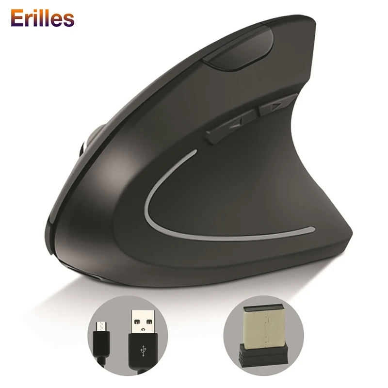 

Rechargeable 2.4GHz Wireless Mouse 1600DPI Gaming Mouse Ergonomic for Computer PC Laptop Vertical Mice Quiet Gamer Mouses