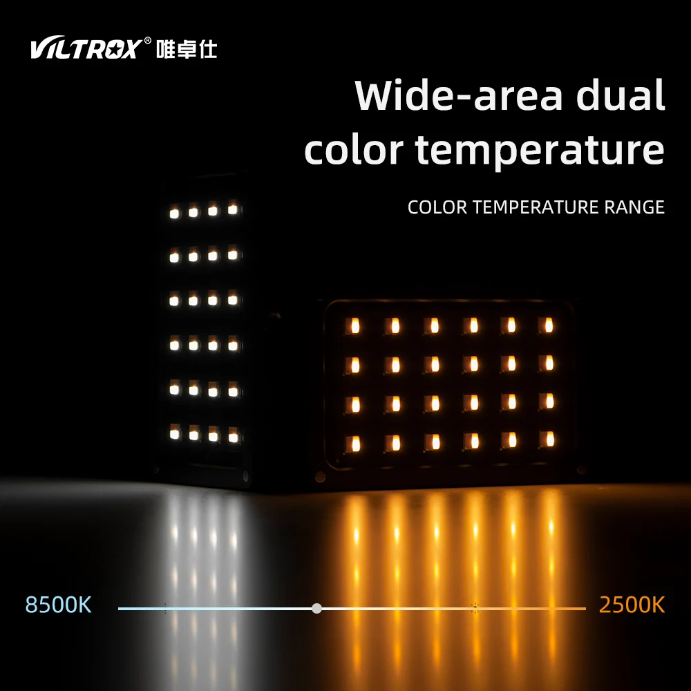 Viltrox RB08 двухцветный 2500K-8500K мини видео светодиодный свет портативный