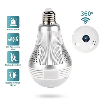 

HD Bulb Light Wireless IP Camera Wi-fi FishEye 960P/3MP 360 degree VR CCTV Camera 1.3MP Home Security WiFi Camera Panoramic