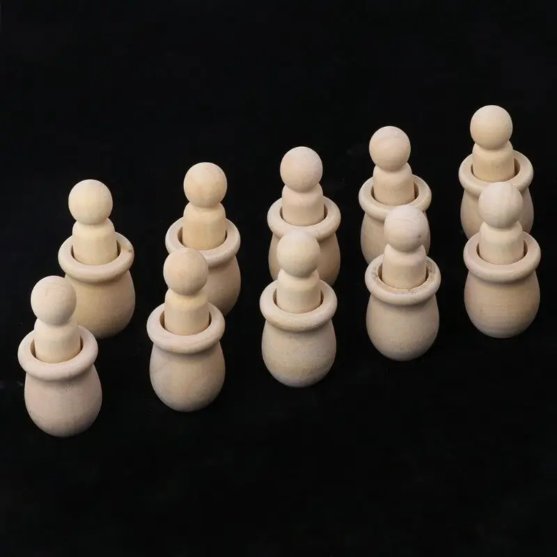 Игрушки Peg кукла орнамент 10 шт./компл. деревянные незавершенные украшения дома живопись ремесла дети высокого качества