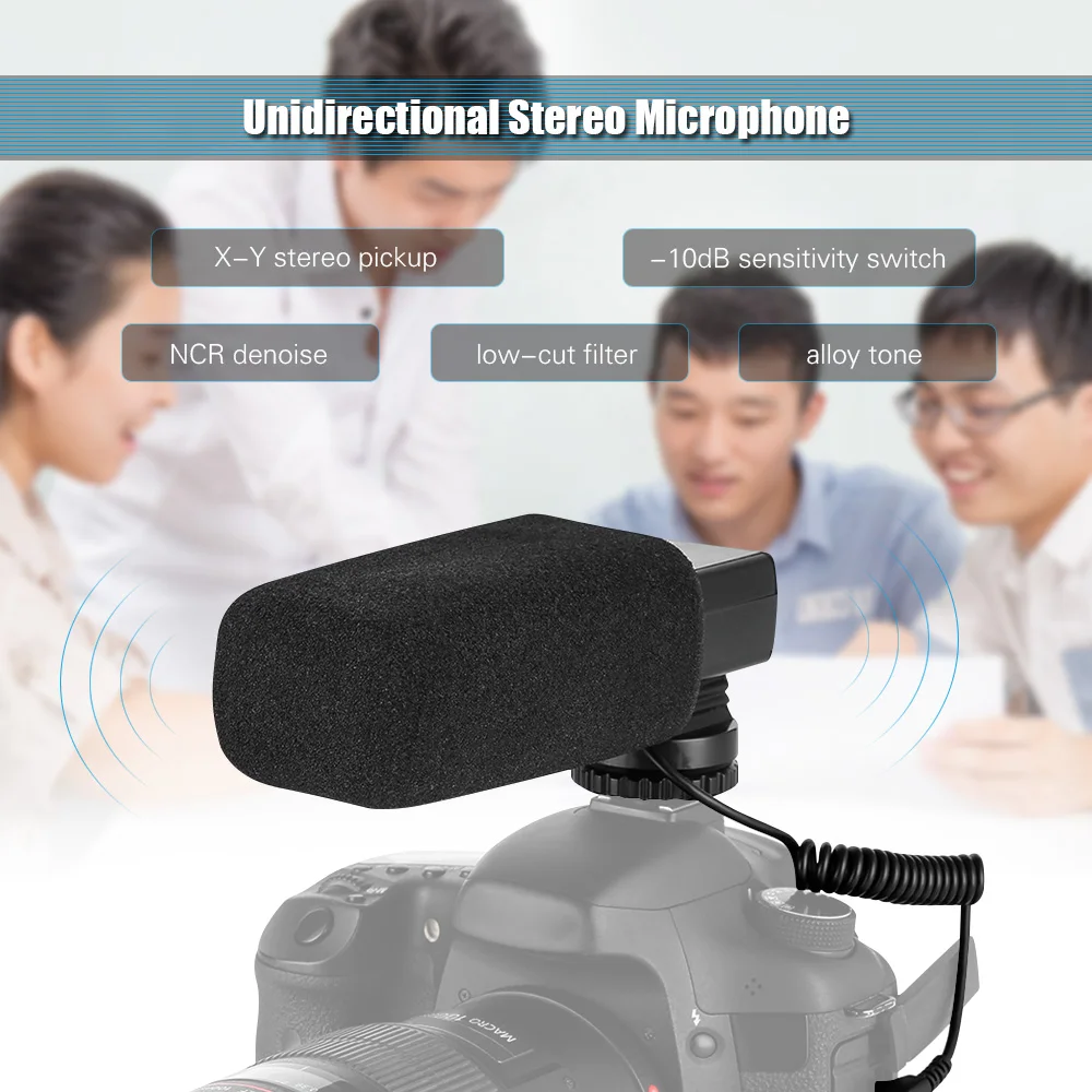 

K&F CONCEPT S5 3.5mm Plug Stereo Video Shotgun Microphone On-Camera Condenser Mic for Canon Nikon Sony DSLR Interview Recording