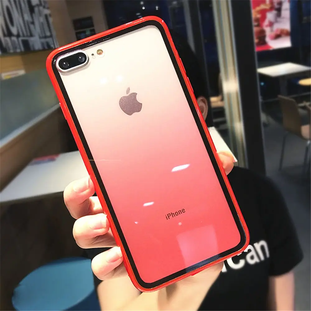 Lovebay Радужный градиентный чехол для iPhone X XS XR XS Max 7 8 6 6s Plus акриловый прозрачный защитный жесткий чехол
