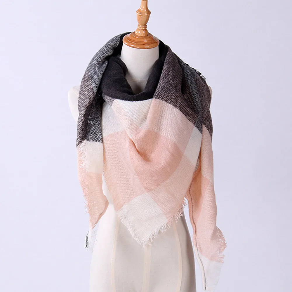 Женская шаль, кашемировые осенние Клетчатые Шерстяные шарфы, шарф, женский шарф с принтом, кашемировый классический британский клетчатый шарф, теплый зимний#35
