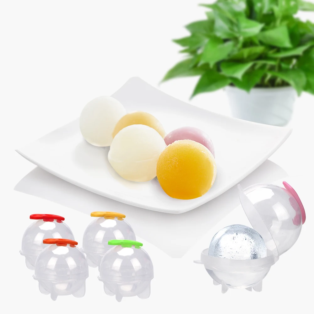 HOOMIN 4 piece/set 4cm/ 5.5cm Diameter Sphere Ice Cube Maker Mold For Cocktail Whisky Ball DIY Home Bar Party Tool |