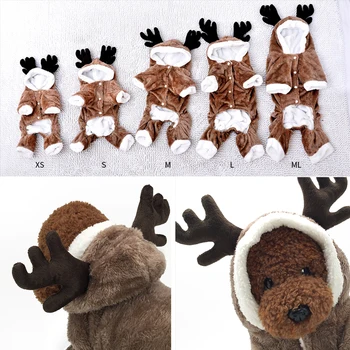 

Winter Dog Clothes Warm Fleece Pet Costume For Small Cats Kitten Jumpsuits Clothing Cat Coat Jacket Pets Dog Christmas Dress