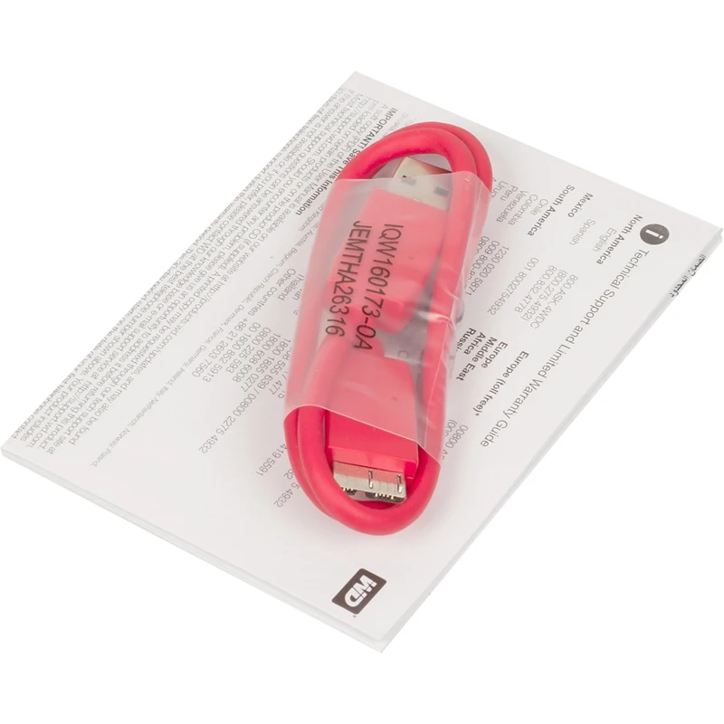 Жесткий диск WD Original USB 3.0 1Tb WDBBEX0010BRD-EEUE My Passport 2.5" красный
