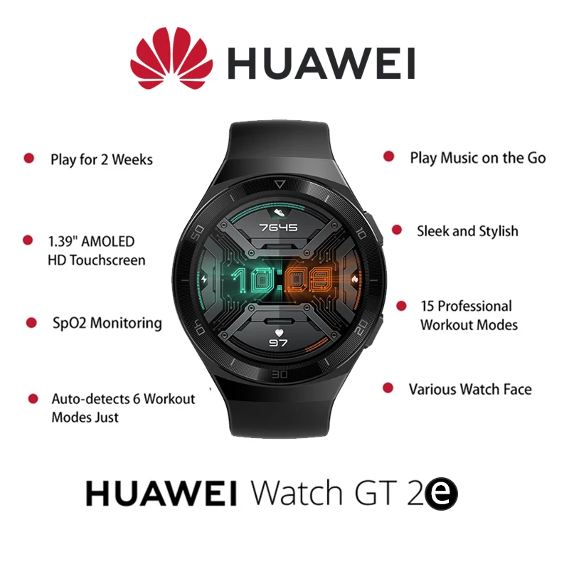 HUAWEI Smart Watch GT 2e 100 Sport Modes Blood