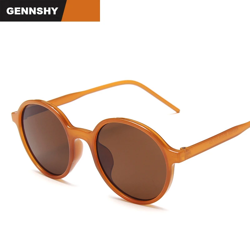 

2019 Retro Round Sunglasses Men Vintage Small Frame Transparent Jelly Orange Color Sunglasses Korean Artistic Eyeglasses Women