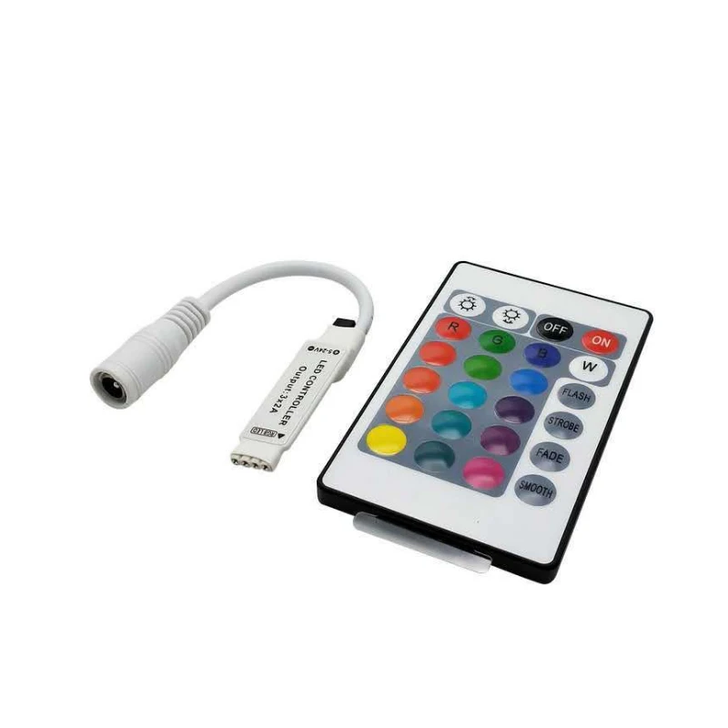 DC12-24V 6A ИК Мини входит ПДУ с 24 кнопками RGB Светодиодные ленты контроллер