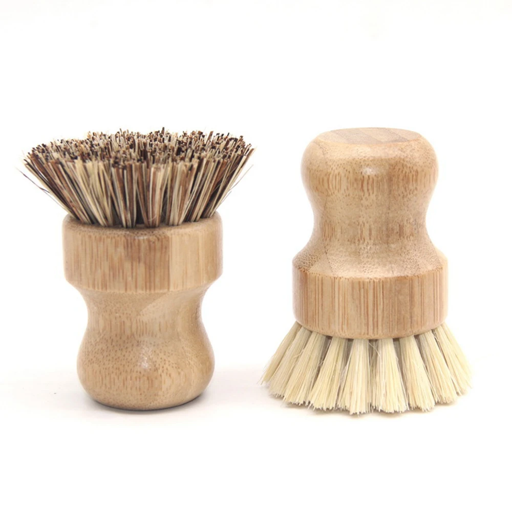 Креативная кухонная бамбуковая щетка для очистки с ручкой полировщик тарелка чаша ершик для чистки посуды кухонные приспособления