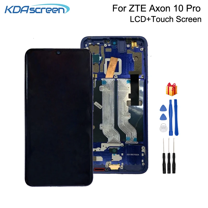 6,4" AMOLED для zte Axon 10 Pro 5G/4G ЖК-дисплей сенсорный экран дигитайзер Запасные части в сборе с рамкой