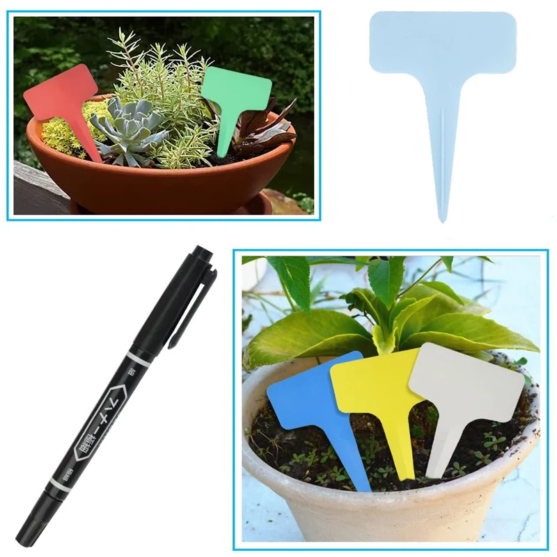 100pcs Colorful Plant Tags T-type Garden Bonsai Succulent Seedings Tags Flower Pot Plants Garden Ornaments  Indoor Garden Labels (4)