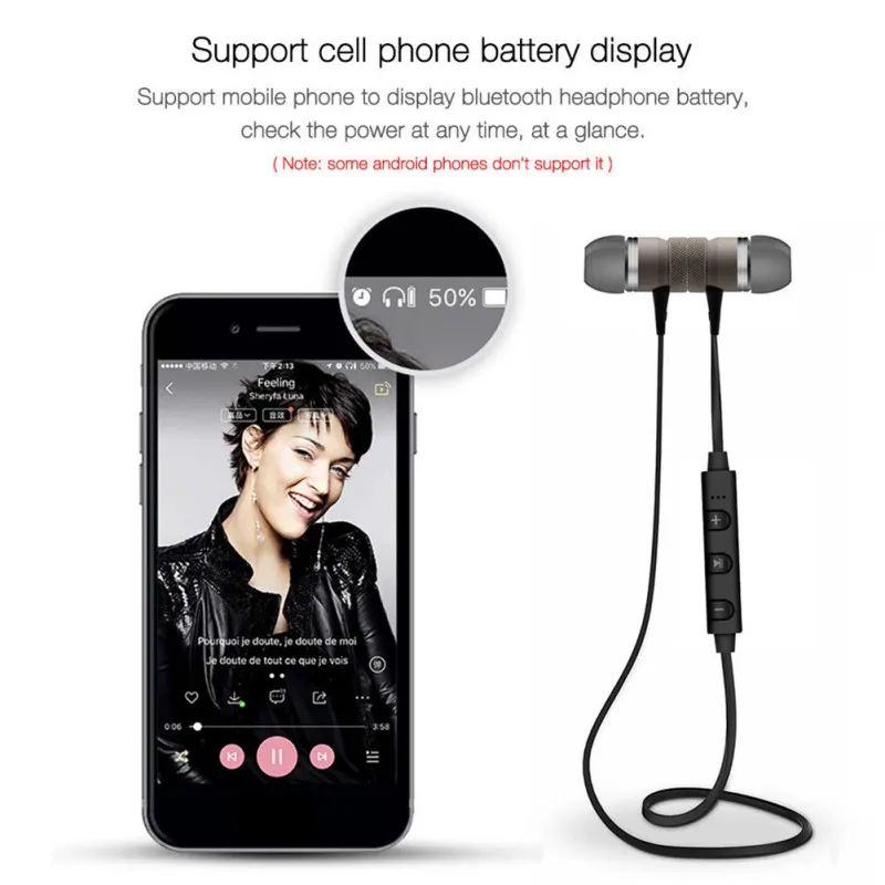 M98 Спортивные Bluetooth Наушники Металлические Магнитные стерео звуковые наушники usb зарядка для iPhone SamSung Xiaomi